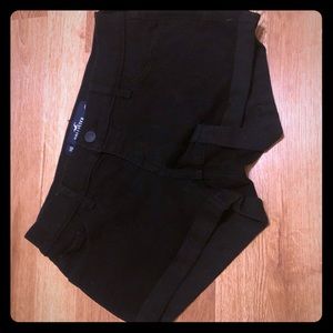 Black jean shorts from Hollister